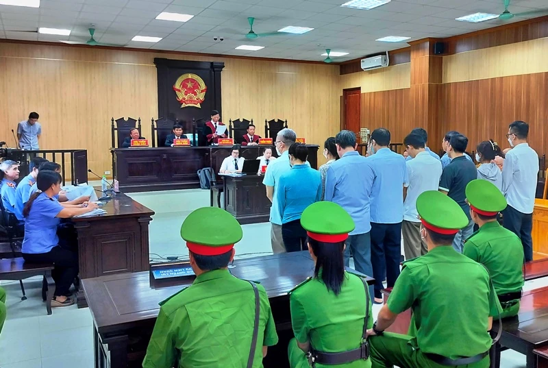 Quang cảnh phiên xét xử sơ thẩm.