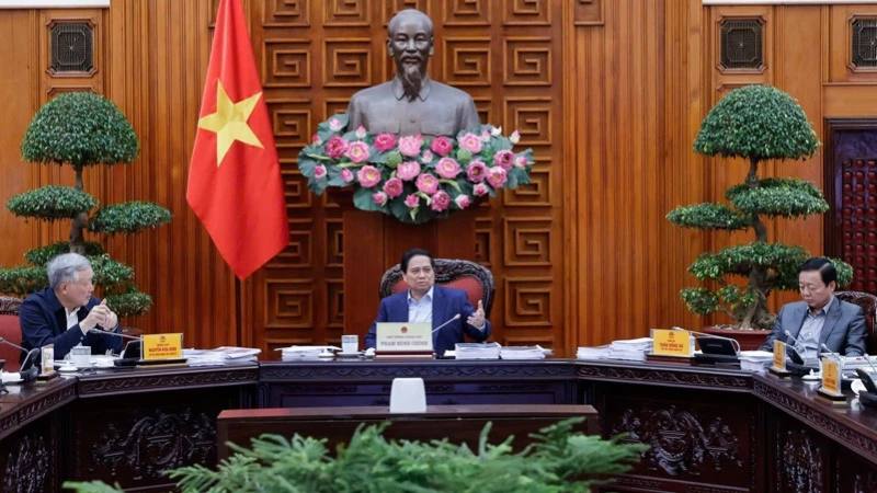 Thủ tướng Phạm Minh Chính chủ trì cuộc họp của Thường trực Chính phủ. (Ảnh: Trần Hải)