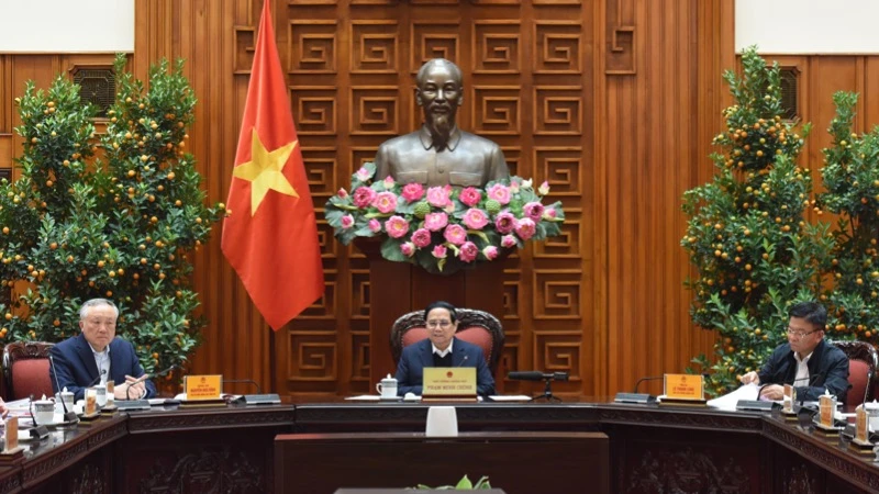 Thủ tướng Phạm Minh Chính chủ trì phiên họp thứ 11 của Ban Chỉ đạo. (Ảnh: TRẦN HẢI)