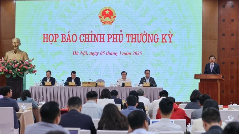 Quang cảnh họp báo Chính phủ thường kỳ tháng 2 (Ảnh: VGP).