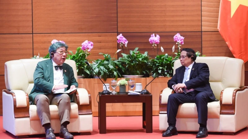 Thủ tướng Phạm Minh Chính tiếp ông Sang-Hyup Kim, Tổng Giám đốc Viện Tăng trưởng xanh toàn cầu (GGGI). (Ảnh: TRẦN HẢI)