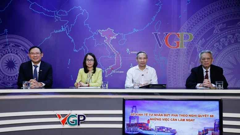 Quang cảnh buổi tọa đàm "Để kinh tế tư nhân bứt phá theo Nghị quyết 68 - Những việc cần làm ngay". (Ảnh: VGP)