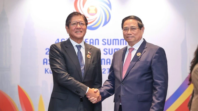 Thủ tướng Phạm Minh Chính và Tổng thống Philippines Ferdinand Romualdez Marcos Jr. (Ảnh: VGP/Nhật Bắc)