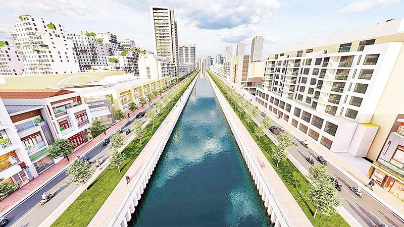 Phối cảnh Dự án Nạo vét, cải tạo môi trường, xây dựng hạ tầng rạch Xuyên Tâm.