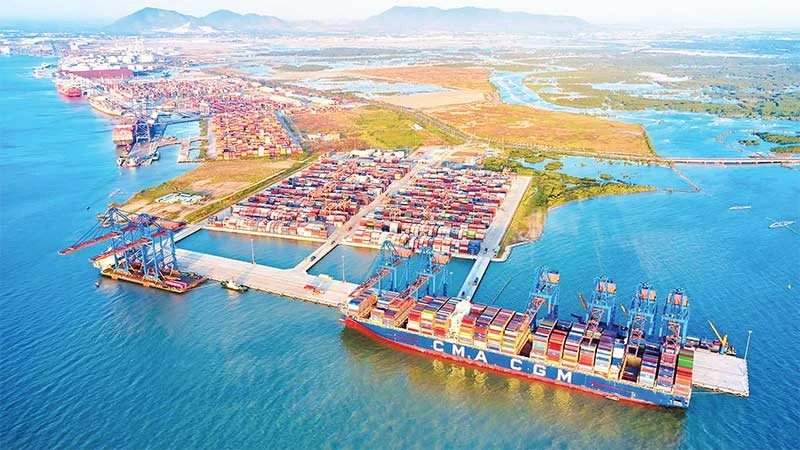 Cụm cảng Cái Mép-Thị Vải nhìn từ trên cao.