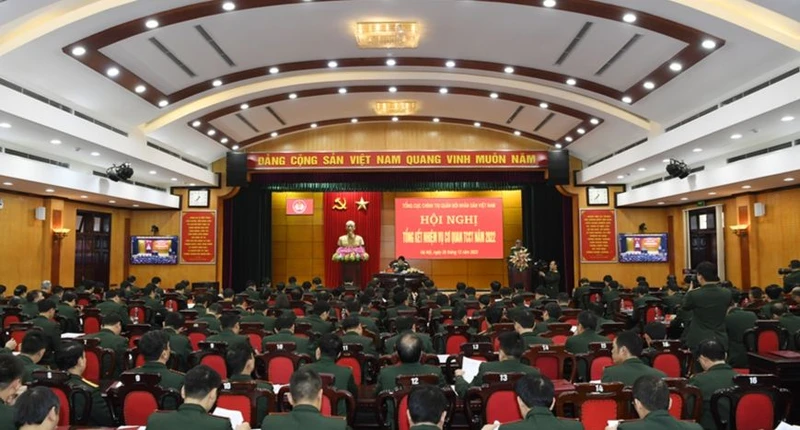 Hội nghị tổng kết nhiệm vụ năm 2022 của Cơ quan Tổng cục Chính trị. (Ảnh: Báo Quân đội nhân dân)