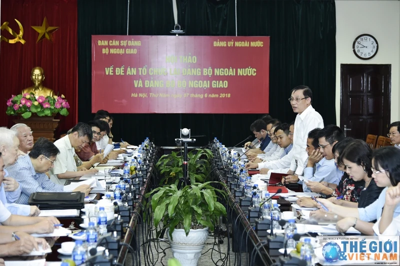Ảnh minh họa: Hội thảo về Đề án “Tổ chức lại Đảng bộ Ngoài nước và Đảng bộ Bộ Ngoại giao”. (Nguồn: Báo Thế giới và Việt Nam)
