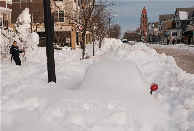 Tuyết phủ trắng New York. (Ảnh: TTXVN)
