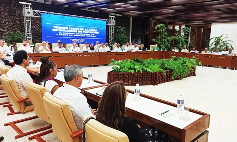 Vòng đàm phán hòa bình thứ 6 giữa Chính phủ Colombia và ELN tại Cuba. Ảnh: AGENCIES EFE