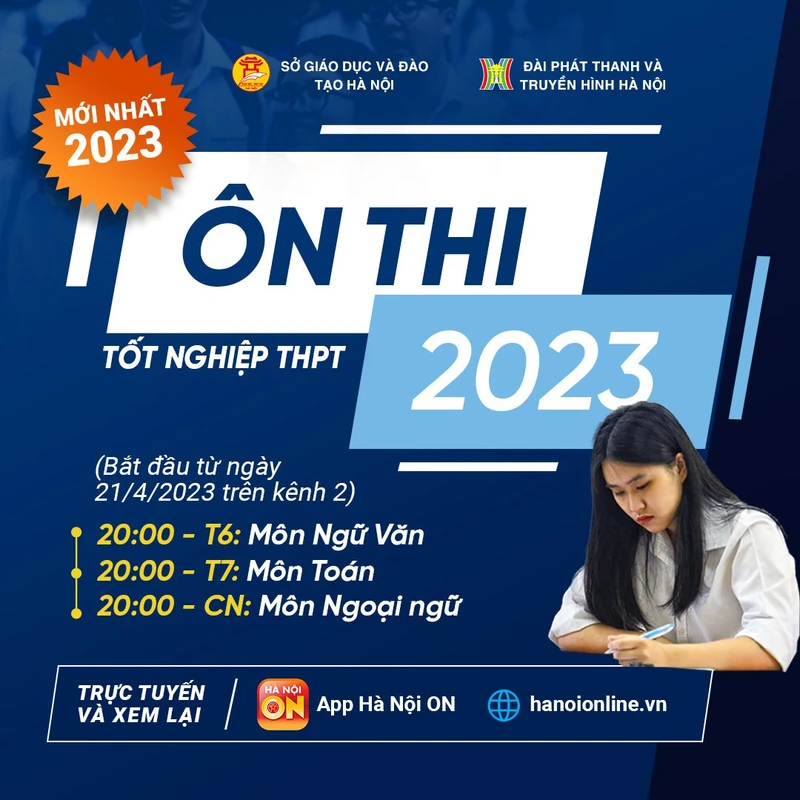 Từ ngày 21/4, trên kênh 2 của Đài Phát thanh-Truyền hình Hà Nội phát sóng chương trình hướng dẫn học sinh ôn thi tốt nghiệp trung học phổ thông.