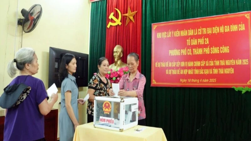 Cử tri Thái Nguyên đồng thuận với phương án sắp xếp cấp xã, cấp tỉnh với tỷ lệ rất cao.