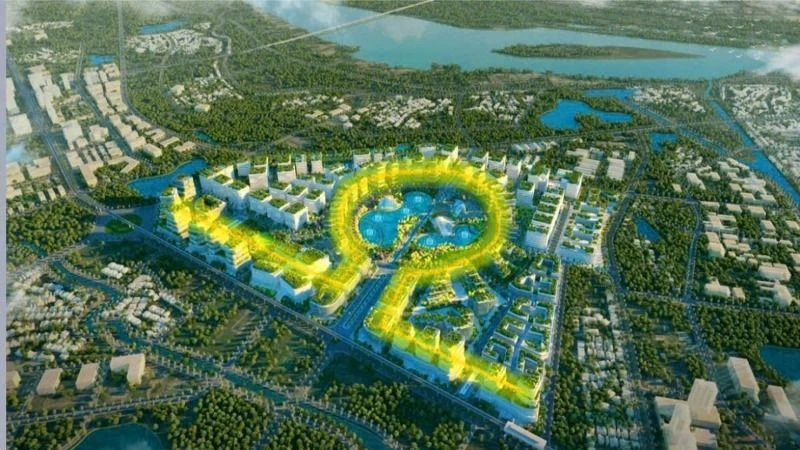 Phối cảnh dự án đầu tư xây dựng hạ tầng và phát triển Khu Công nghệ cao Sinh học Hà Nội.