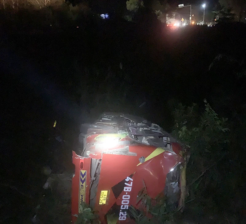 Hiện trường vụ tai nạn.
