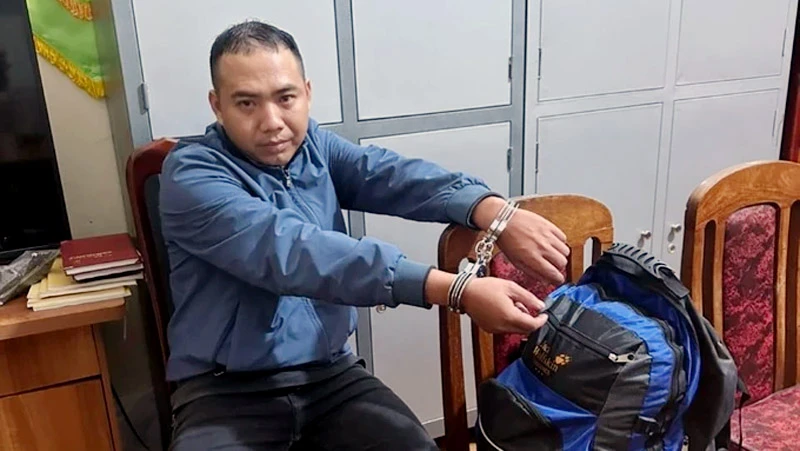 Nghi phạm Nguyễn Thành Trung tại cơ quan điều tra.