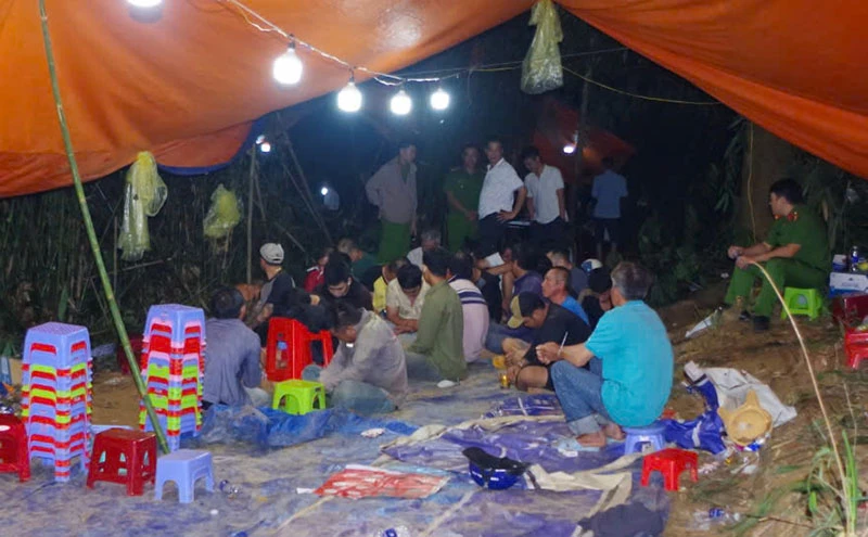 Hiện trường vụ đánh bạc.
