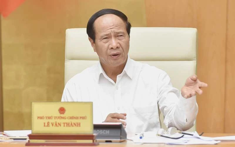 Phó Thủ tướng Lê Văn Thành phát biểu tại cuộc họp. (Ảnh: VGP)