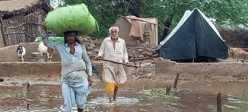 Mưa, lũ ảnh hưởng nặng nề đến cuộc sống người dân tại Pakistan. (Ảnh: Liên hợp quốc) 