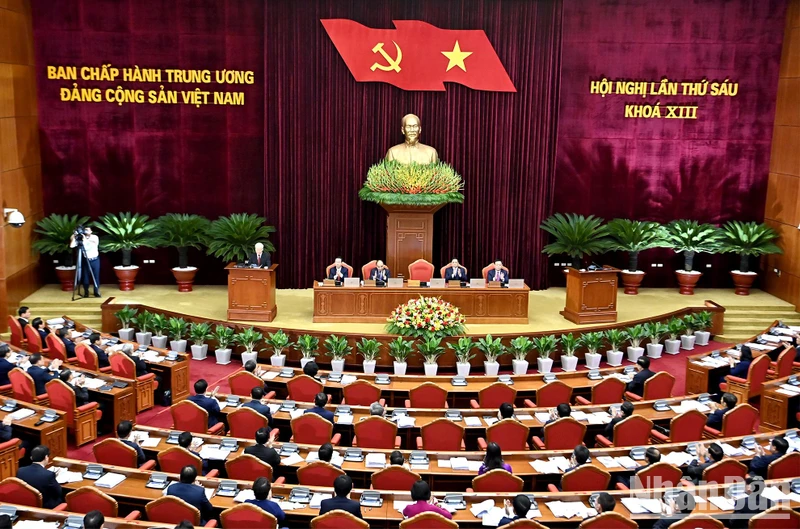 Quang cảnh Hội nghị lần thứ 6 Ban Chấp hành Trung ương Đảng khóa XIII.
