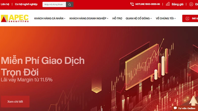 Website Công ty cổ phần Chứng khoán châu Á-Thái Bình Dương.