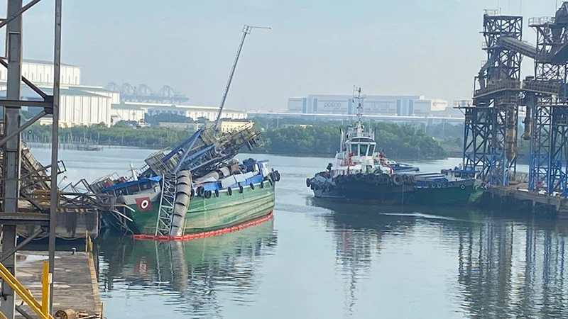 Hiện trường vụ tai nạn.