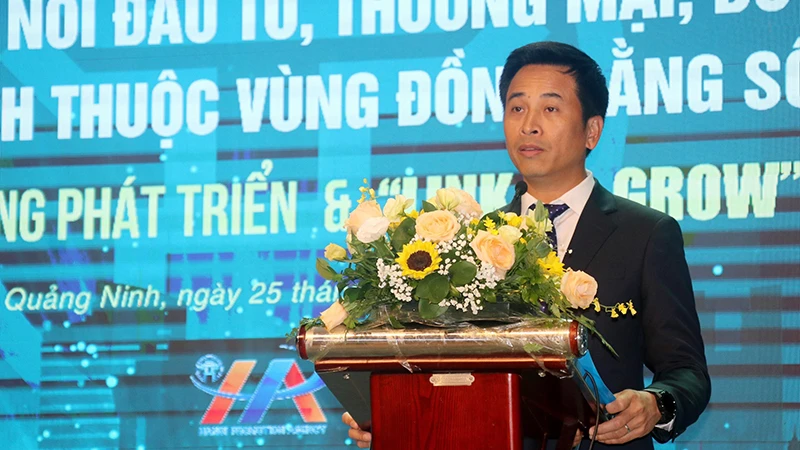 Ông Nguyễn Ánh Dương, Giám đốc Trung tâm Xúc tiến Đầu tư, Thương mại, Du lịch thành phố Hà Nội phát biểu khai mạc hội nghị.