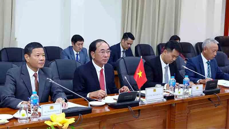 Thượng tướng Trần Quốc Tỏ, Thứ trưởng Bộ Công an phát biểu tại buổi tiếp. (Ảnh: PHẠM KIÊN)