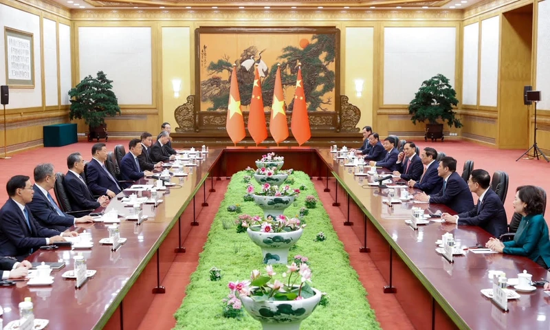 Thủ tướng Phạm Minh Chính hội kiến Tổng Bí thư, Chủ tịch Trung Quốc Tập Cận Bình. 