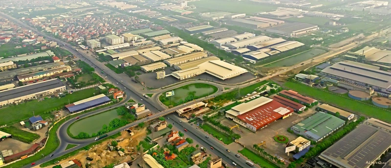 Khu công nghiệp trên địa bàn thị xã Mỹ Hào, tỉnh Hưng Yên.