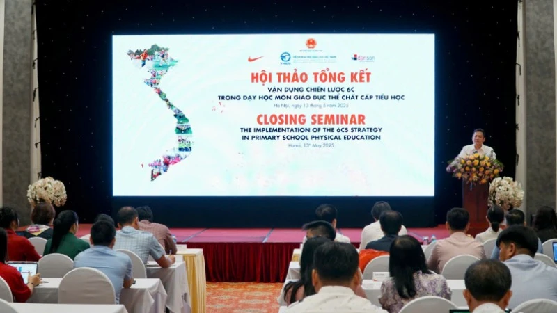 Quang cảnh Hội thảo tổng kết Dự án “Phát triển Giáo dục thể chất trong nhà trường tiểu học ở Việt Nam”.