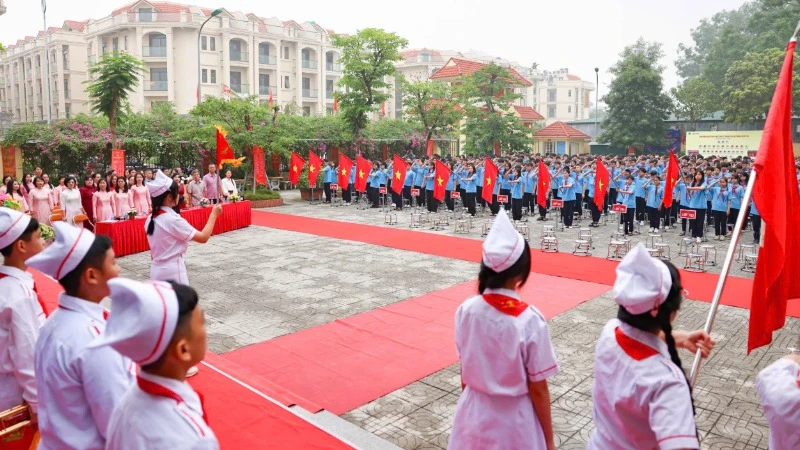 Quang cảnh buổi lễ tổng kết năm học. (Ảnh: THANH TÙNG)