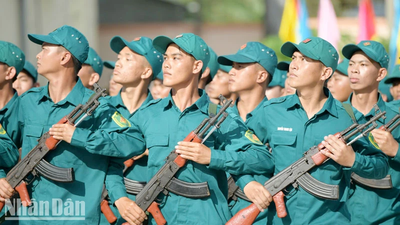 Bộ Chỉ huy Quân sự tỉnh Kiên Giang ra quân huấn luyện năm 2025. (Ảnh: PHƯƠNG VŨ)