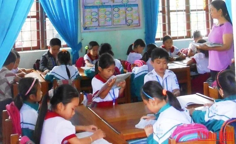 Một giờ dạy học ở Trường tiểu học Phú Định, huyện Bố Trạch, tỉnh Quảng Bình.