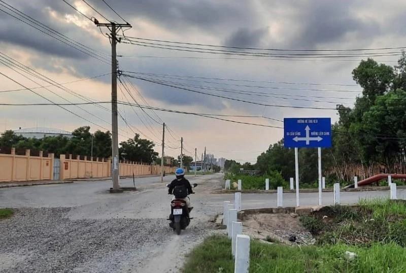 Một khu vực dự kiến đầu tư xây dựng đường liên cảng huyện Nhơn Trạch.