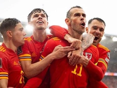 Gareth Bale cùng các đồng đội tại tuyển xứ Wales. (Nguồn: Getty Images)