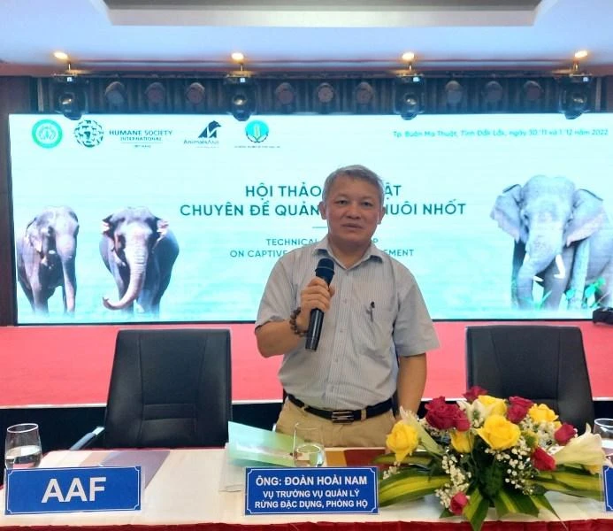 Ông Đoàn Hoài Nam - Tổng cục Lâm nghiệp phát biểu tại Hội thảo.