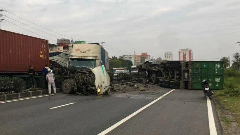 Hiện trường vụ tai nạn.