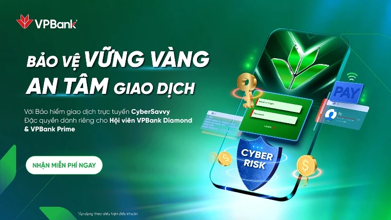 VPBank tri ân khách hàng với gói Bảo hiểm giao dịch trực tuyến, quyền lợi chi trả đến 300 triệu đồng/khách hàng 