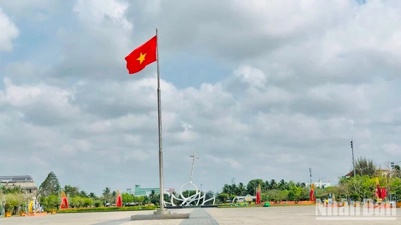 Một góc quảng trường Hùng Vương tại thành phố Bạc Liêu.