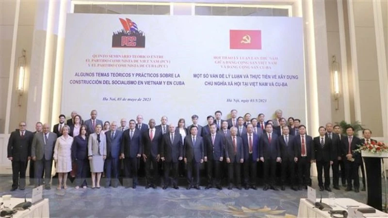 Đại biểu dự Hội thảo lý luận lần thứ 5 giữa Đảng Cộng sản Việt Nam và Đảng Cộng sản Cuba. (Ảnh: Phương Hoa/TTXVN)