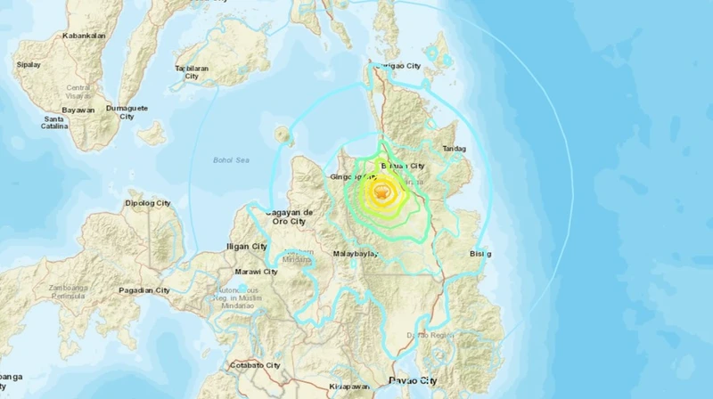 Vị trí xảy ra trận động đất ở Philppines. (Nguồn: USGS)