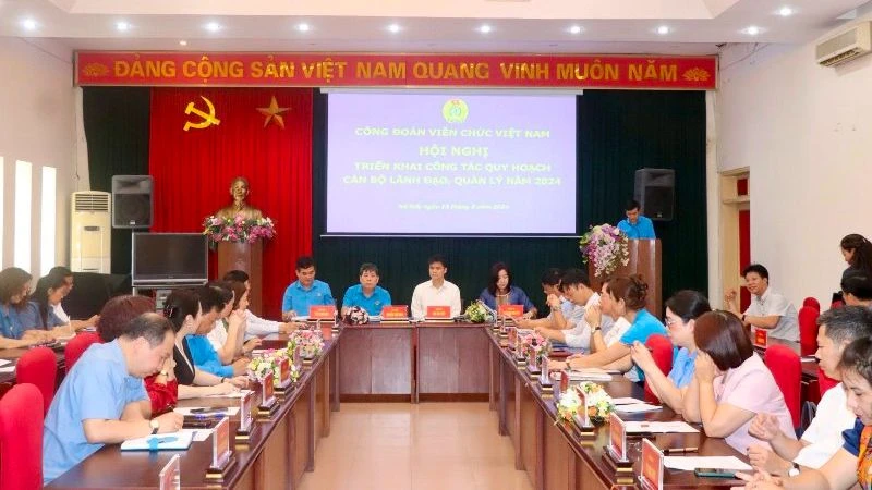 Quang cảnh hội nghị triển khai công tác quy hoạch cán bộ lãnh đạo, quản lý năm 2024.