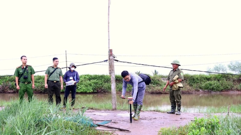 Khu vực bãi bồi Cồn Xanh (huyện Nghĩa Hưng) - nơi tỉnh Nam Định đang thực hiện đo đạc đất để bàn giao cho nhà đầu tư Tập đoàn Xuân Thiện. (Ảnh: DUY HƯNG)