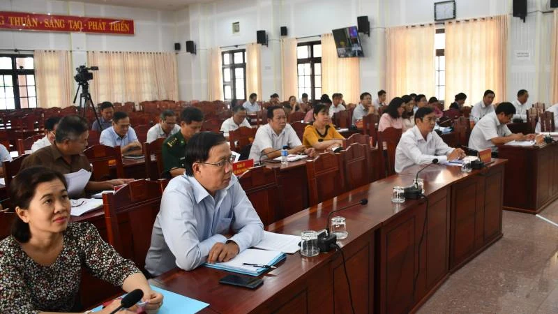 Đại biểu tham dự hội nghị về công tác kiểm tra, giám sát.