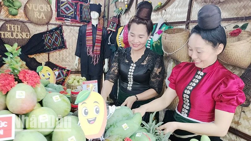 Tại Ngày hội Xoài Yên Châu năm nay có 15 gian trưng bày các sản phẩm đặc sản của các xã và huyện.