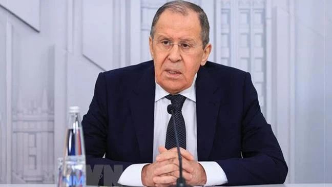 Ngoại trưởng Nga Sergei Lavrov tại cuộc họp báo ở Moskva. (Ảnh: AFP/TTXVN)