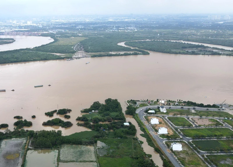 Khu vực xây dựng cầu Nhơn Trạch kết nối giữa Đồng Nai và Thành phố Hồ Chí Minh.