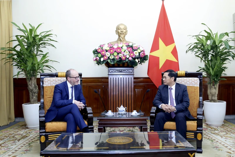 Bộ trưởng Ngoại giao Bùi Thanh Sơn tiếp Quốc vụ khanh về Ngoại giao và các Vấn đề toàn cầu Tây Ban Nha, Diego Martinez Belío.