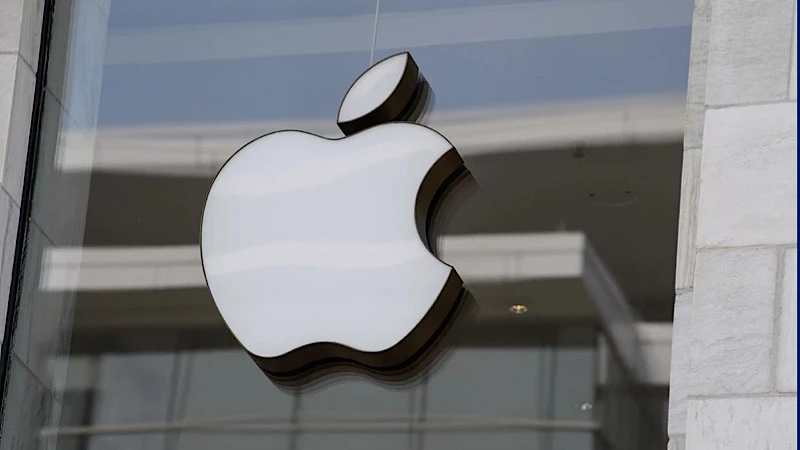 Biểu tượng của Apple ở Washington, DC, Mỹ. (Ảnh: AFP/TTXVN) 