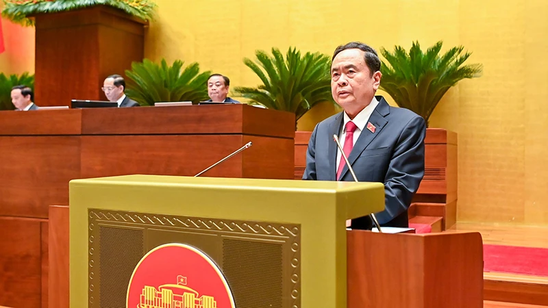Chủ tịch Quốc hội Trần Thanh Mẫn phát biểu khai mạc Kỳ họp thứ 9, Quốc hội khóa XV.