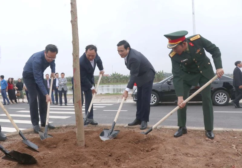 Lãnh đạo tỉnh Hưng Yên cùng nhân dân thành phố Hưng Yên đã trồng hơn 200 cây hoa ban tại dải phân cách tuyến đường trục Bắc Nam, khu Đại học Phố Hiến, thành phố Hưng Yên, tỉnh Hưng Yên.
